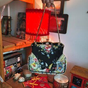 La marquise vintage 50's floral tapestry handbag
